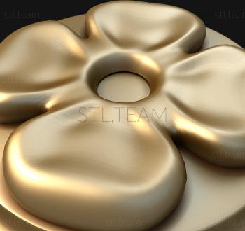 3D model Button with clover (STL)