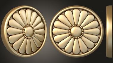 3D model Round brooch with camomile (STL)