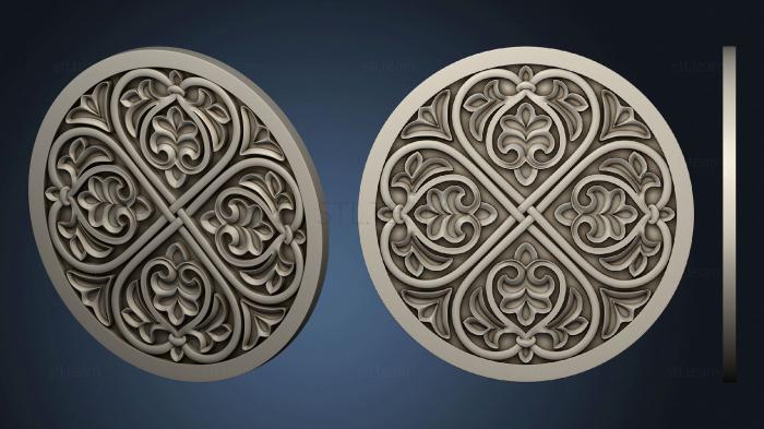 3D model Round rosette with decoration (STL)