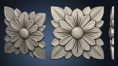 3D model Rosette with a square flower (STL)