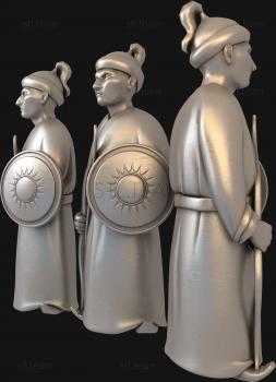 3D модель Шахматные фигуры Орда -Монгольские лучники (STL)