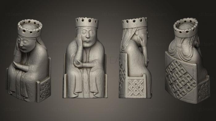 3D модель Шахматная фигура Льюиса Королева 21 (STL)