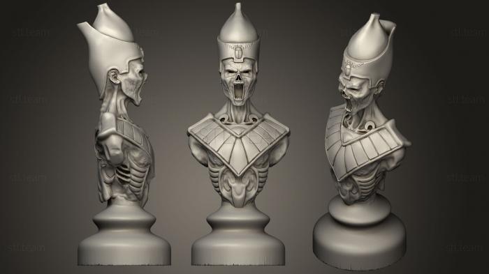 3D model Egyptian Alive V Dead Chess  Remix undead bishop (STL)