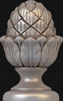 3D model 3d stl model of a cone / pommel for a post, file for CNC (STL)