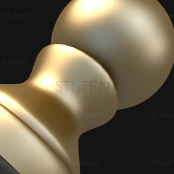3D модель 3d stl модель круглого декора, шишки/навершия для столба (STL)