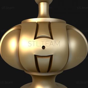 3D model 3d stl model of a cone / pommel for a post, file for CNC (STL)