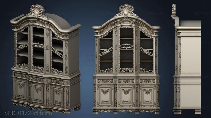 3D модель Витрина по каталогу эскизов мебели 16 века CUPBOARD0067 LouisXVIfurniture239 вариант1 (STL)