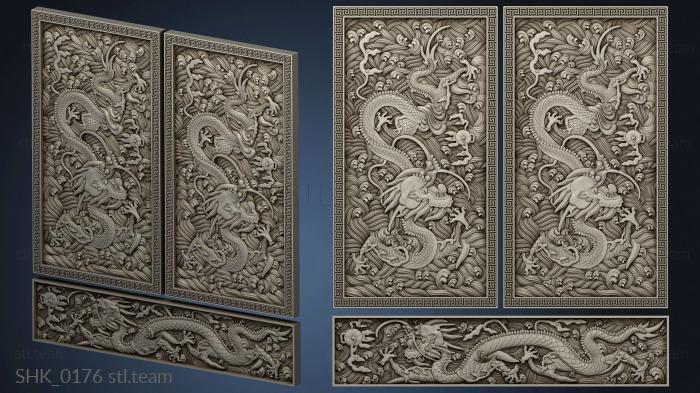 3D model Facade with dragon version1 (STL)