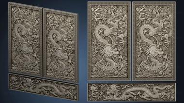 3D model Facade with dragon version1 (STL)