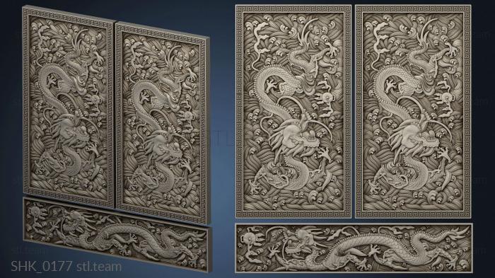 3D model Facade with a dragon (STL)