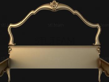 3D model Bed with wave-shaped headboard and graceful legs (STL)