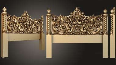 3D model Bed with carved headboard (STL)
