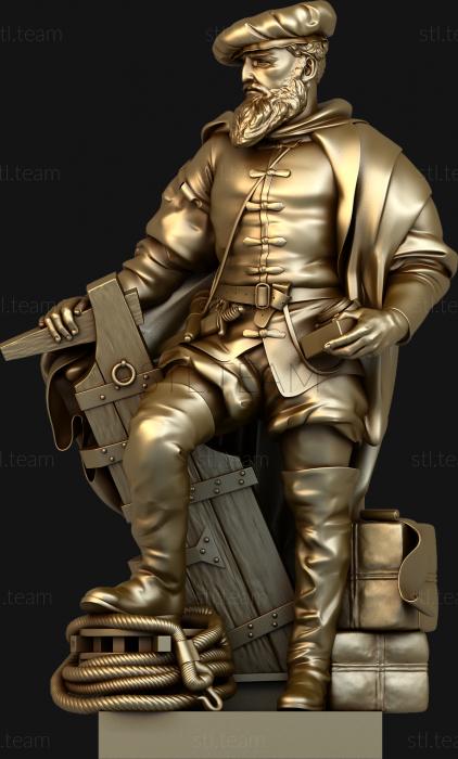 3d stl модель статуэтки мужчины, файл для чпу