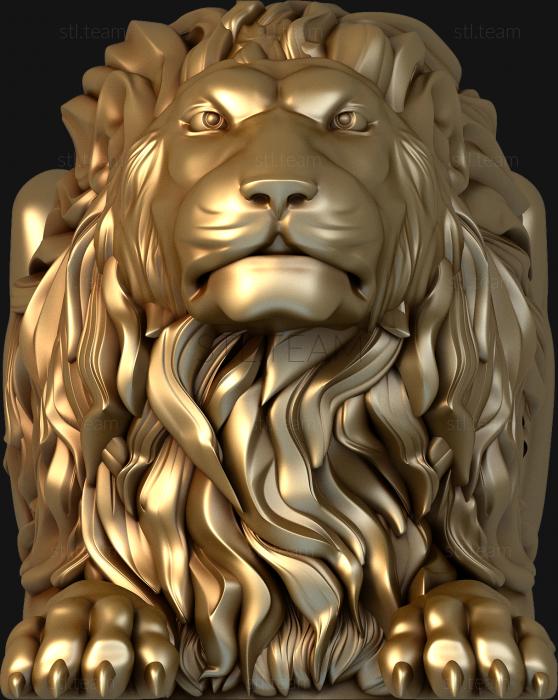 3D модель 3d stl модель статуэтки льва, файл для чпу (STL)