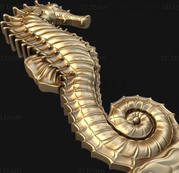 3D model 3d stl model of seahorse figurine, file for cnc (STL)