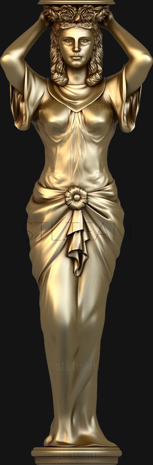 3d stl модель статуэтки женщины, файл для чпу
