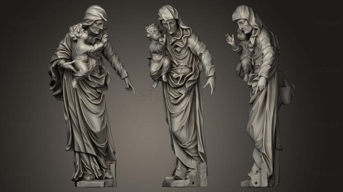 3D модель Алтарная скульптура с тропы храмов Марии с ребенком (STL)