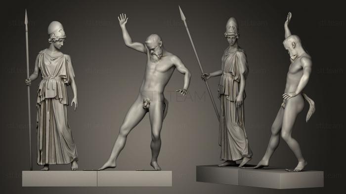 Статуи античные и исторические Athena and Marsyas reconstruction