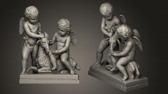Статуи античные и исторические Cupids playing with a goat
