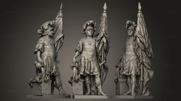 Статуи античные и исторические Флориан со знаменем