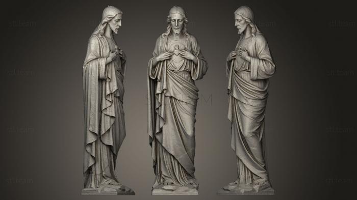 Статуи античные и исторические Иисус с руками к сердцу