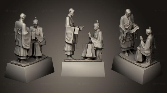 3D модель Скульптура Ота Докана и мастера Дзен (STL)