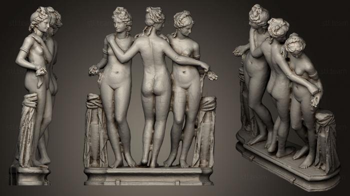 Статуи античные и исторические trois graces louvre