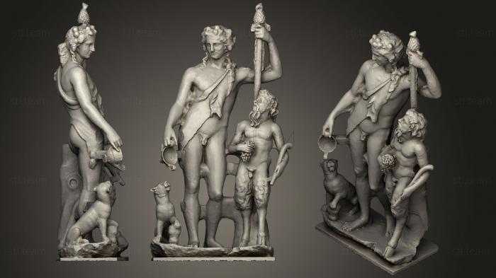 Статуи античные и исторические Dionysos And Pan And A Panther
