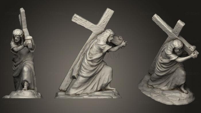 3D model Jesus Carring Cross Scaled (STL)