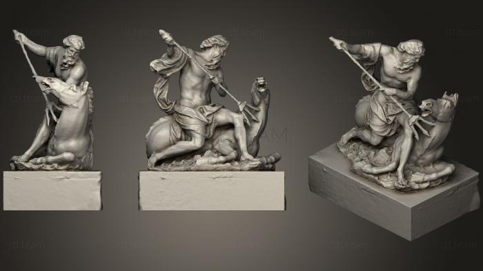3D model Neptune Sculpture (Greek Statue) (STL)