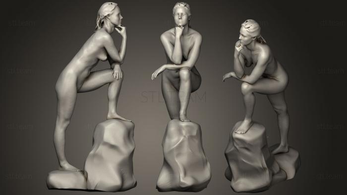3D модель Фигура девушки на камне (STL)