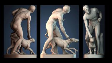 3D model Hunter and dog (STL)