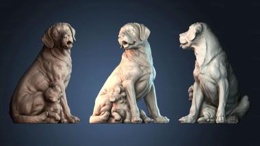 3D model Famous statue of labrador with puppy (STL)