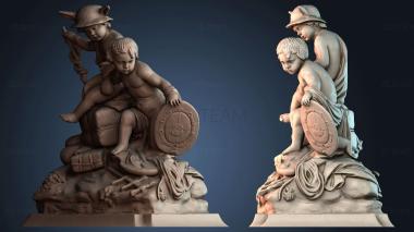 3D model Trade and Shipping allegory in Brussels, Belgium (STL)