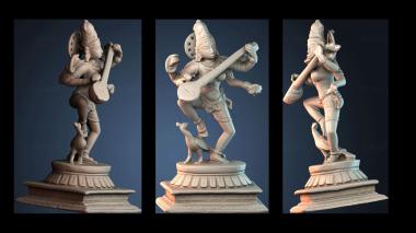 3D model Saraswati dancing with peacock (STL)