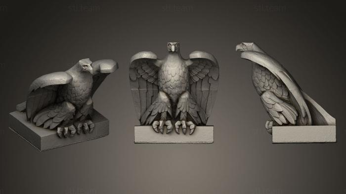 3D model eagle on scuare plinth (STL)