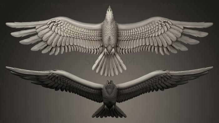 3D model eagle with unfolded wings (STL)