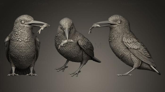 3D model Kingfisher with fish (STL)