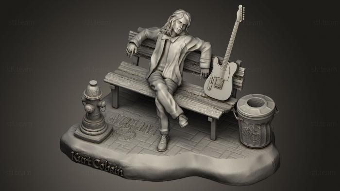 3D модель Курт Кобейн на скамейке запасных (STL)