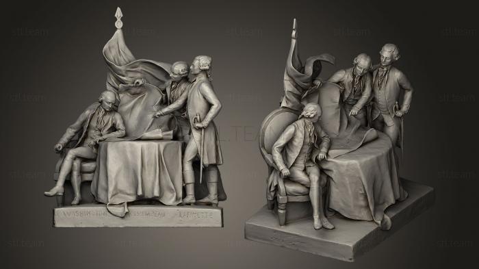 3D model Washington Rochambeau Lafayette la bataille (STL)