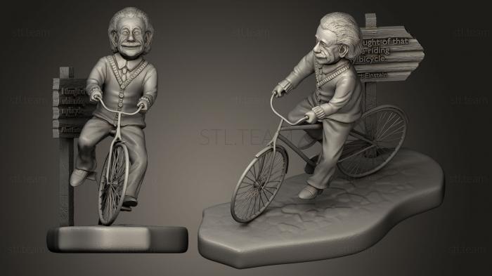3D модель Альберт Эйнштейн на велосипеде (STL)