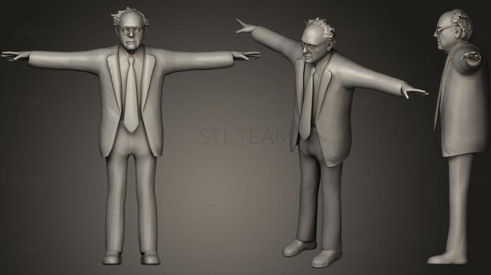 3D model Bernie Sanders game ready not rigged character (STL)