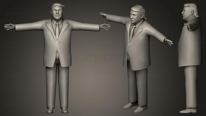 Статуэтки известных личностей Donald Trump not rigged low poly 3D model