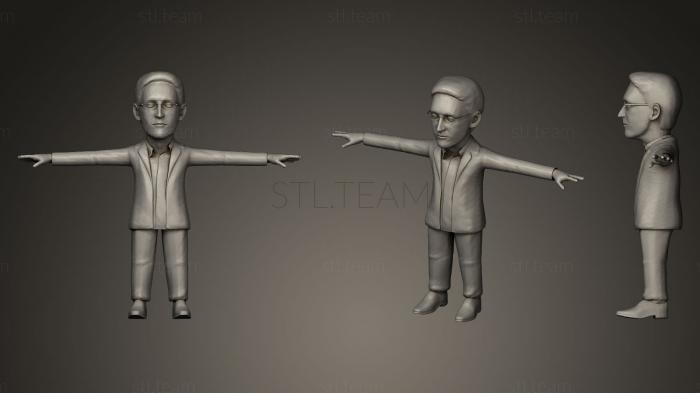 Edward Snowden 3D caricature