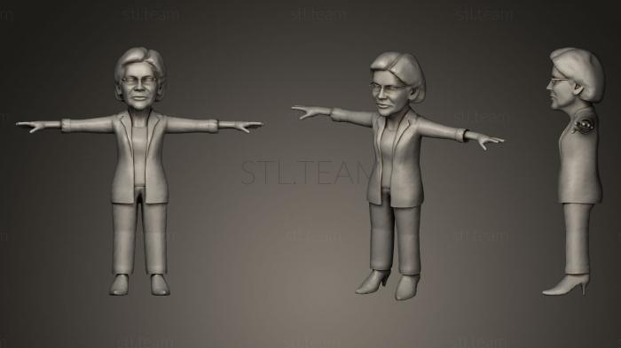 3D model Elizabeth Warren caricatrue (STL)