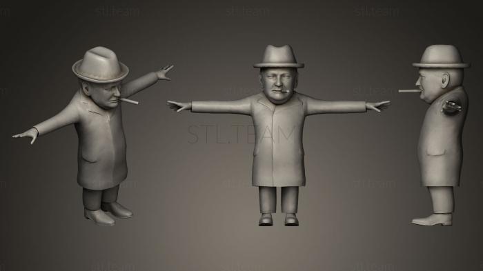 3D model Winston Churchill caricature (STL)