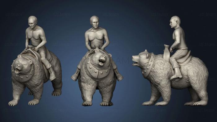 Статуэтки известных личностей Владимир Путин на медведе