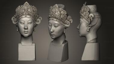 3D model Cambodgienne head of women (STL)