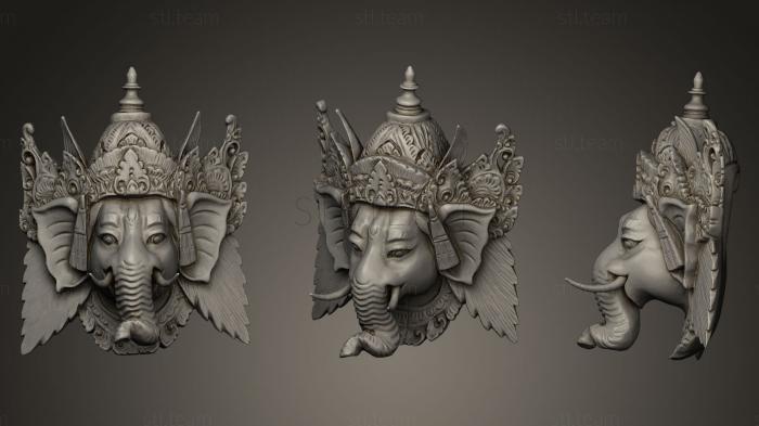Скульптуры индийские Деревянная маска Ганеши
