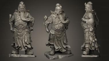3D model Guan Yu dilapidated wood sculpture (STL)